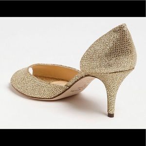 KATE SPADE 
'sage' Pump In Gold Starlight in original box and dust bag